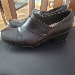 Clarks Black Ankle Boots with Leather Finish